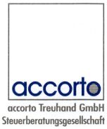 Logo von accorto mit dem Schriftzug: accorto Treuhand GmbH Steuerberatungsgesellschaft